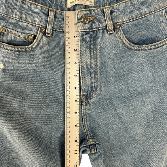 Zara Denim Light Blue Casual Distressed Straight Leg Jeans Womens Size 2 - Picture 7 of 8